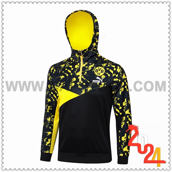 Felpa Con Cappuccio Dortmund Nero/Giallo 2024 2025