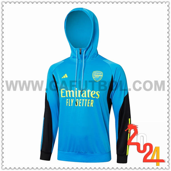 Felpa Con Cappuccio Arsenal Blu/Nero/Giallo 2024 2025