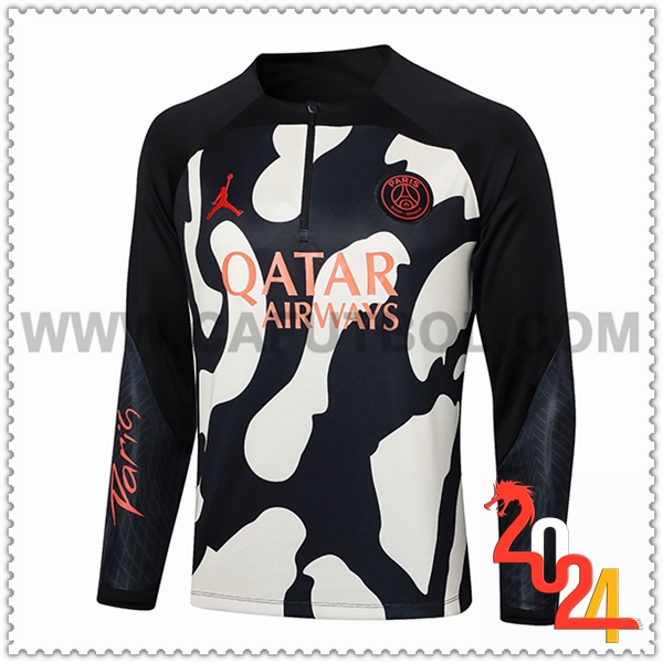 Felpa Allenamento Jordan PSG Nero/Beige 2024 2025