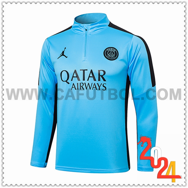 Felpa Allenamento Jordan PSG Blu/Nero 2024 2025