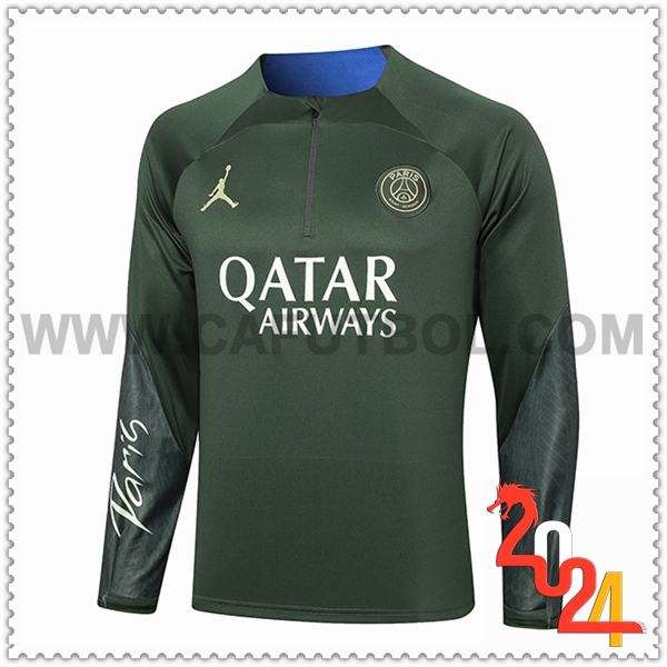 Felpa Allenamento Jordan PSG Verde 2024 2025