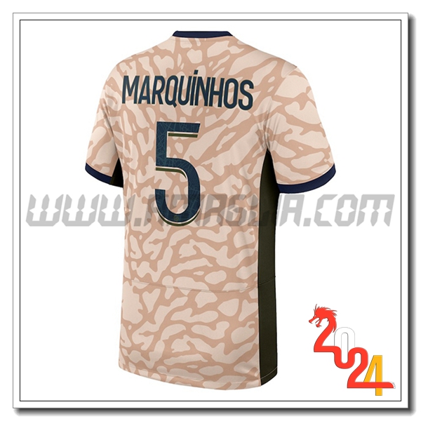 Maglia Calcio PSG MARQUINHOS #5 Quarto 2023 2024