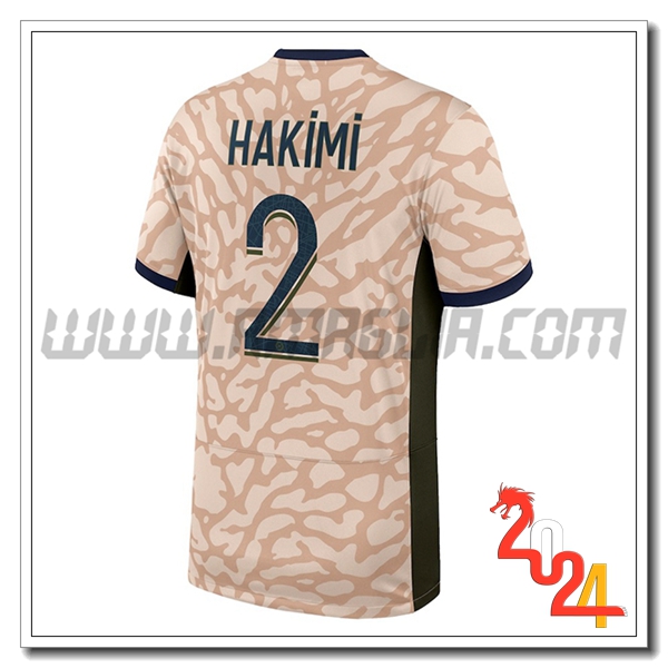 Maglia Calcio PSG HAKIMI #2 Quarto 2023 2024