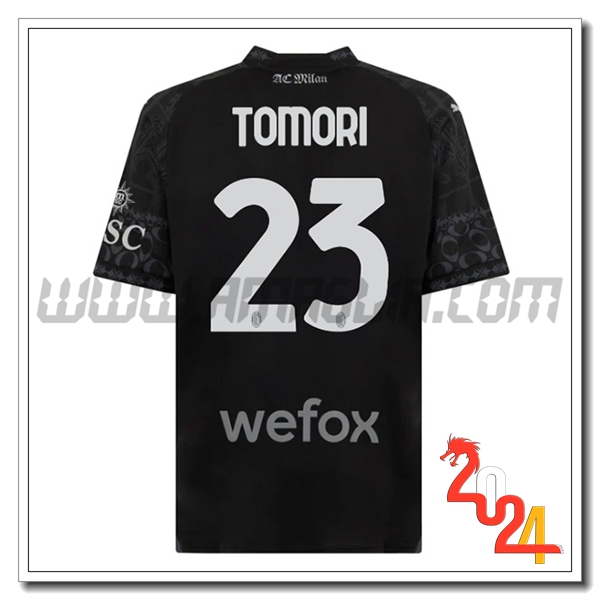 Maglia Calcio Atalanta TOMORI #23 Quarto 2023 2024 Nero