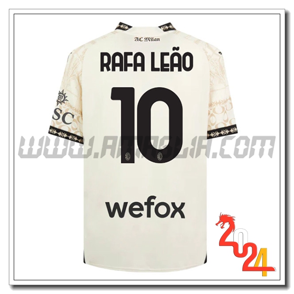 Maglia Calcio Atalanta RAFAEL LE脙O #10 Quarto 2023 2024 Bianco