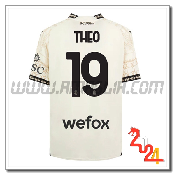Maglia Calcio Atalanta THEO #19 Quarto 2023 2024 Bianco