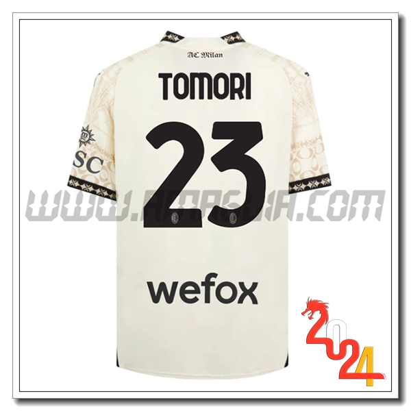 Maglia Calcio Atalanta TOMORI #23 Quarto 2023 2024 Bianco