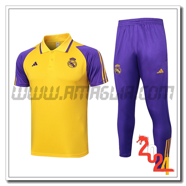 Kit Maglia Polo Real Madrid Giallo/viola 2024 2025