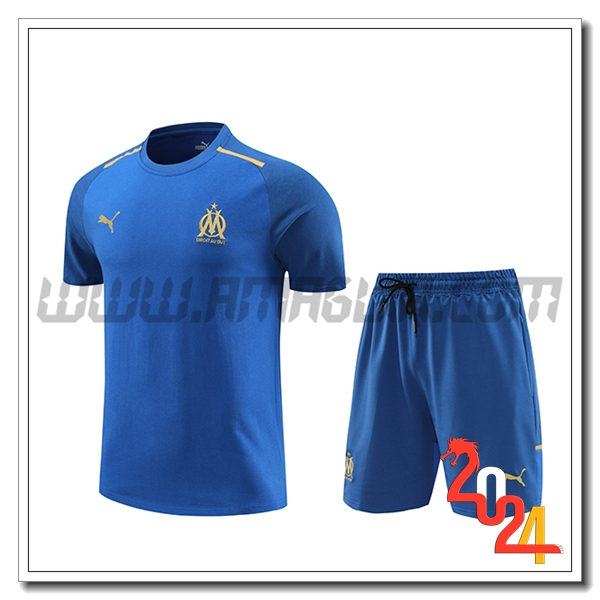 Kit Maglia Allenamento + Pantaloncini Marsiglia Blu 2024 2025