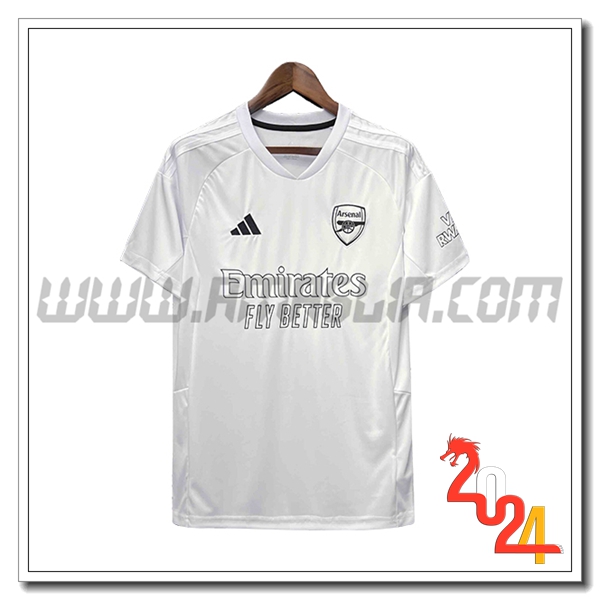 T Shirt Allenamento Arsenal Bianco/Nero 2024 2025