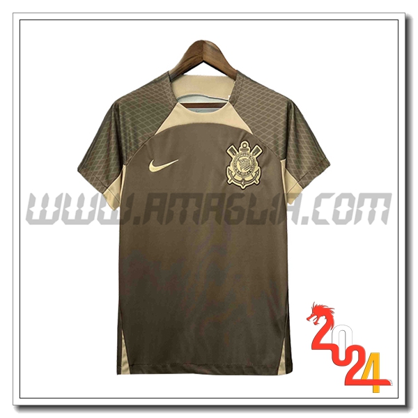 T Shirt Allenamento Corinthians Verde/Marrone 2024 2025