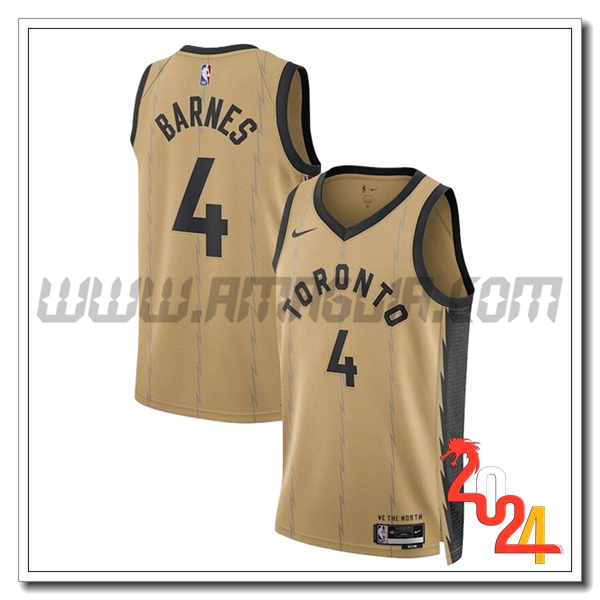 Maglia Toronto Raptors (BARNES #4) 2024/25 Nero/Grigio