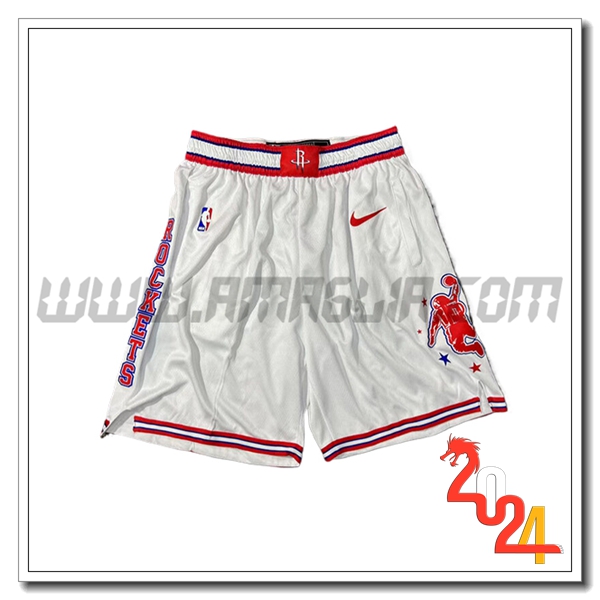 Pantaloncini NBA Houston Rockets 2024/25 Bianco/Rosso