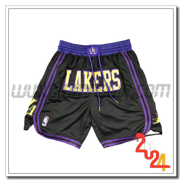 Pantaloncini NBA Los Angeles Lakers 2024/25 Nero/Giallo/viola