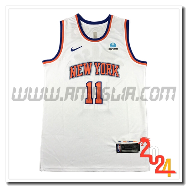 Maglia New York Knicks (MarroneSON #11) 2024/25 Bianco/Arancia