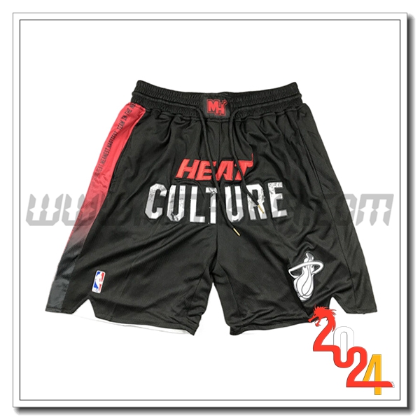 Pantaloncini NBA Miami Heat 2024/25 Nero/Rosso/Bianco