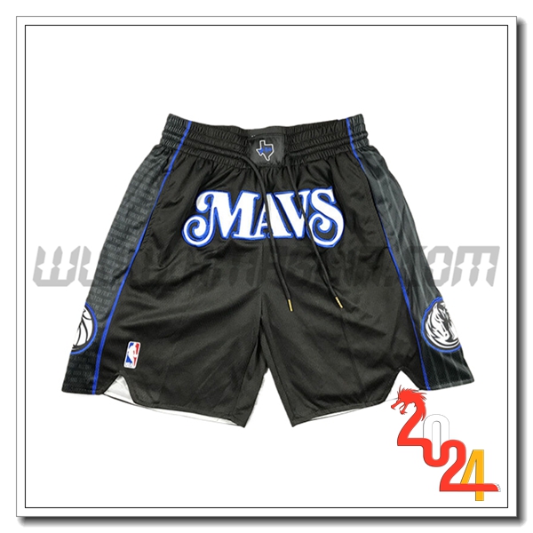 Pantaloncini NBA Dallas Mavericks 2024/25 Nero/Bianco/Blu