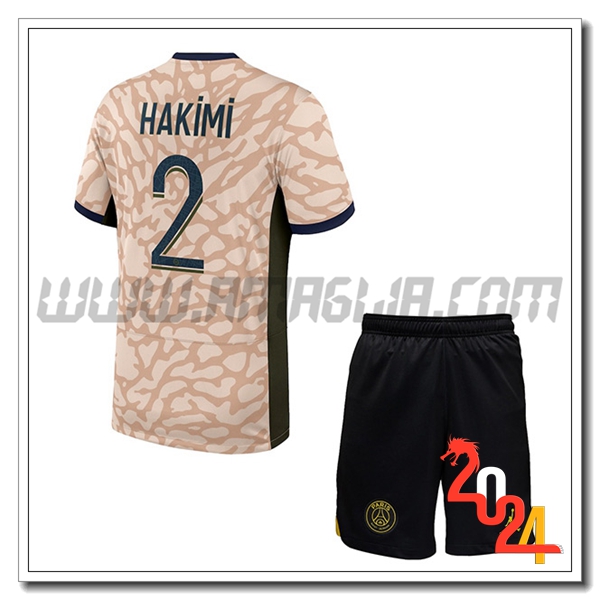 Kit Maglia PSG Bambino HAKIMI #2 Quarto 2023 2024