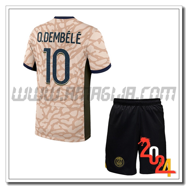 Kit Maglia PSG Bambino O.DEMB脡L脡 #10 Quarto 2023 2024