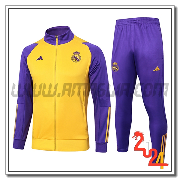 Giacca Tuta Allenamento Real Madrid Giallo/viola 2024 2025