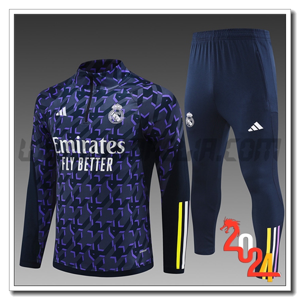 Tuta Allenamento Real Madrid Bambino viola/Nero 2024 2025