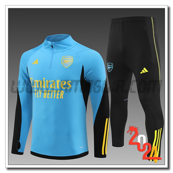 Tuta Allenamento Arsenal Bambino Blu/Nero/Verde 2024 2025