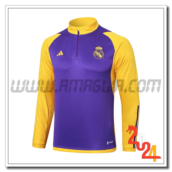 Felpa Allenamento Real Madrid viola/Giallo 2024 2025