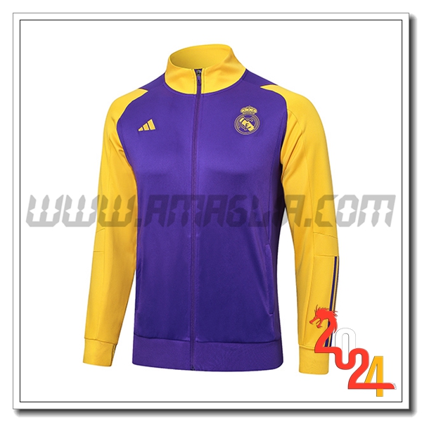 Giacca Calcio Real Madrid viola/Giallo 2024 2025