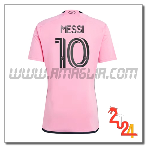 Prima Maglia Calcio Inter Miami CF 10 MESSI 2024 2025 Rosa