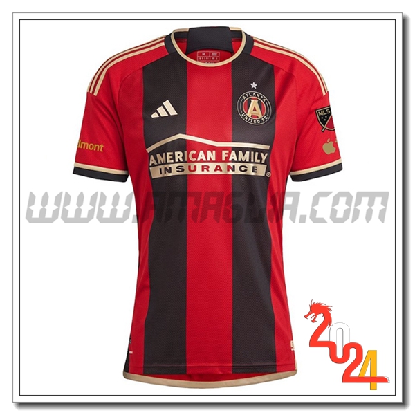 Atlanta United FC Prima Maglia Calcio 2024 2025 Rosso Nero
