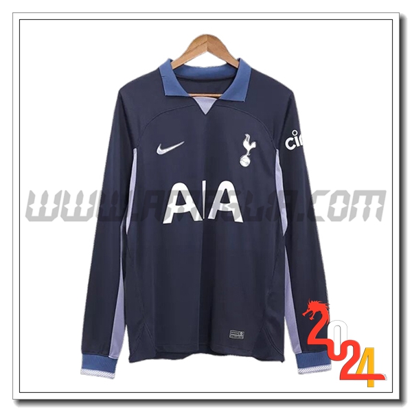 Seconda Maglia Calcio Tottenham Hotspurs Manica lunga 2023 2024 Blu marino