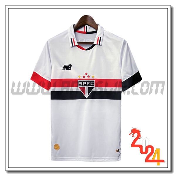 Sao Paulo FC Prima Maglia Calcio 2024 2025 Bianco