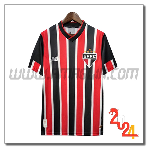 Sao Paulo FC Seconda Maglia Calcio 2024 2025 Rosso Nero