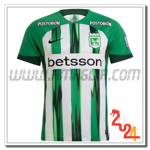 Atletico Nacional Prima Maglia Calcio 2024 2025 Verde Bianco