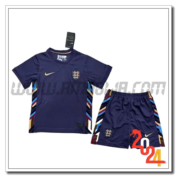 Kit Maglia Inghilterra Bambino Seconda 2024 2025 Blu