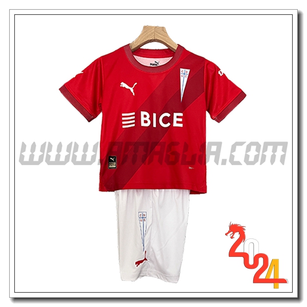 Kit Maglia Deportivo Universidad Catolica Bambino Seconda 2024 2025 Rosso