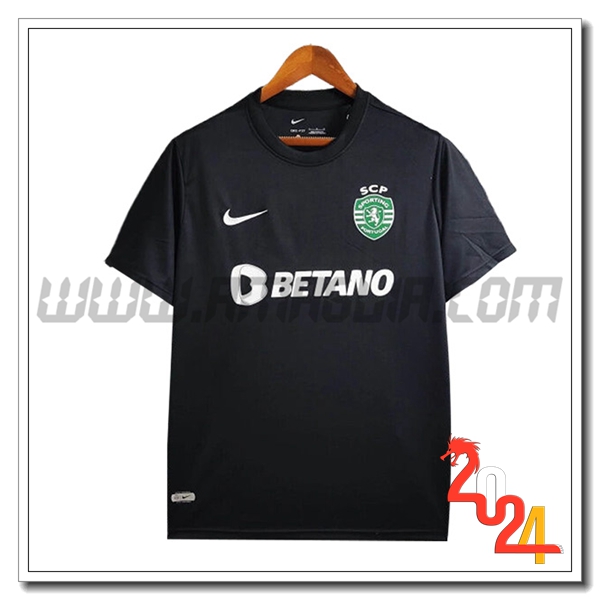 T Shirt Allenamento Sporting Lisbon Nero/Bianco 2024 2025