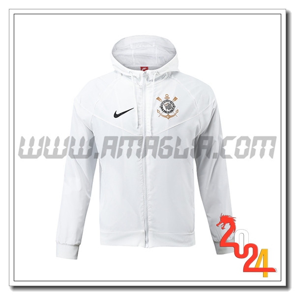 Giacca A Vento Corinthians Bianco 2024 2025
