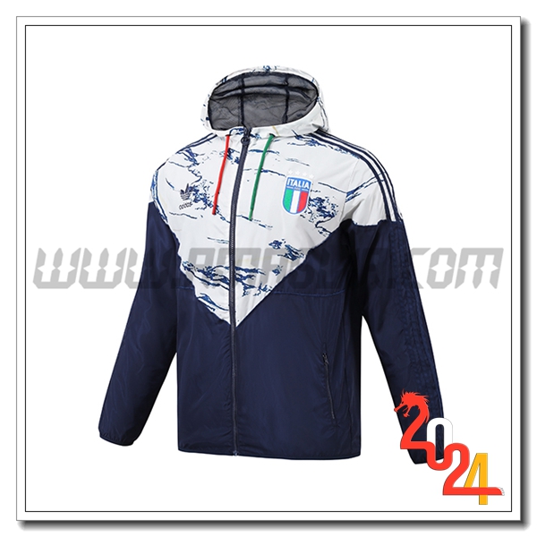 Giacca A Vento Italia Bianco/Blu 2024 2025