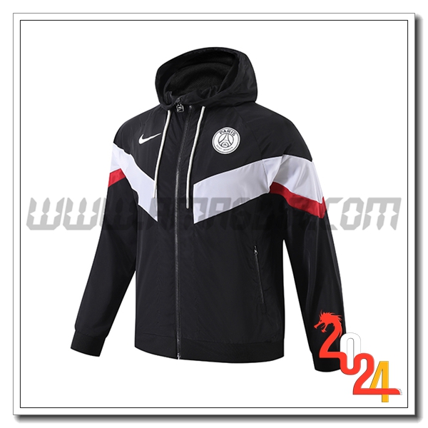 Giacca A Vento PSG Nero/Bianco 2024 2025