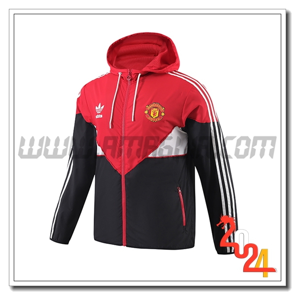 Giacca A Vento Manchester United Rosso/Nero 2024 2025