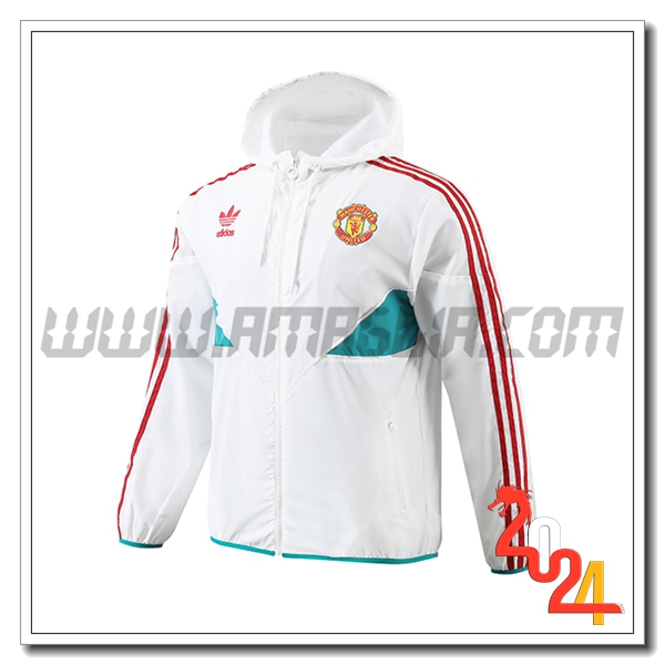 Giacca A Vento Manchester United Bianco/Blu/Rosso 2024 2025
