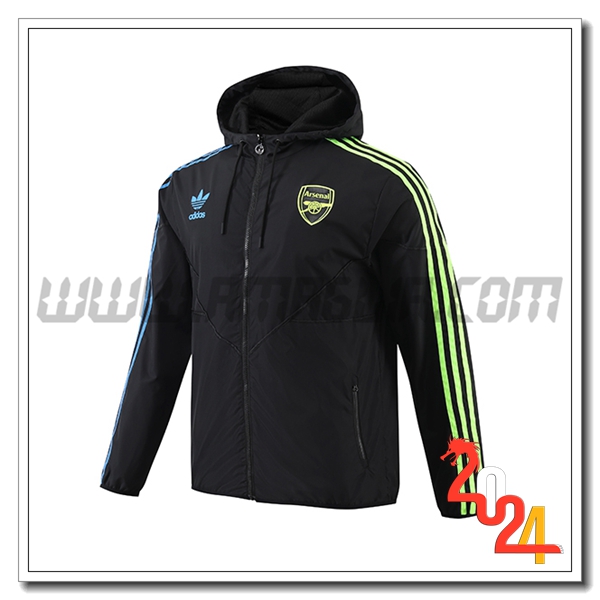 Giacca A Vento Arsenal Nero/Blu/Verde 2024 2025