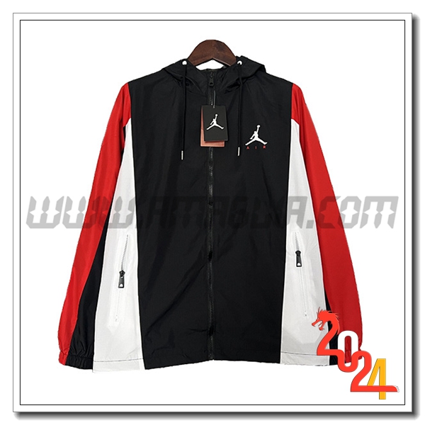Giacca A Vento Jordan Nero/Bianco/Rosso 2024 2025