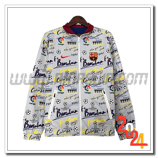 Giacca A Vento FC Barcellona Grigio/Nero 2024 2025