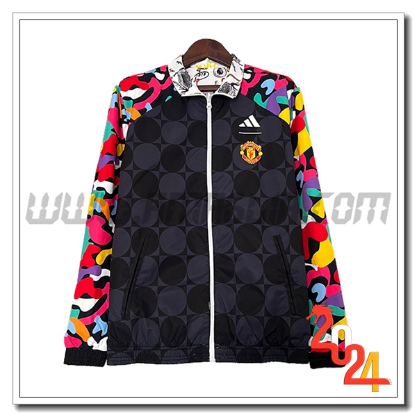 Giacca A Vento Manchester United Nero/Grigio/Rosso 2024 2025