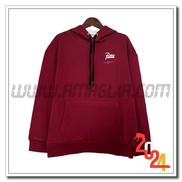 Felpa Allenamento Cappuccio Nike Rosso 2024 2025
