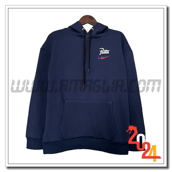 Felpa Allenamento Cappuccio Nike Blu Scuro 2024 2025