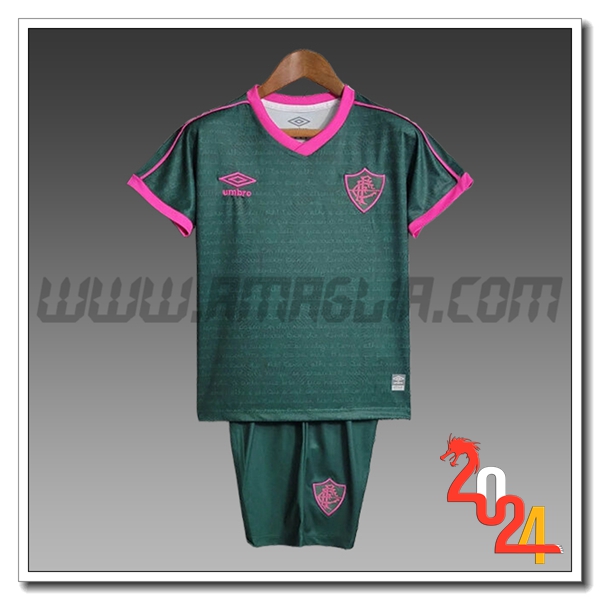 Kit Maglia Allenamento + Pantaloncini Fluminense Bambino Verde/viola 2024 2025