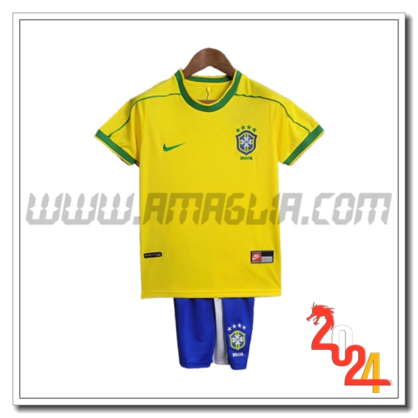 Kit Maglia Retro Brasile Bambino Prima 1998